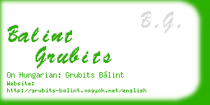balint grubits business card