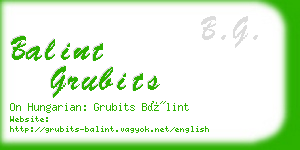 balint grubits business card